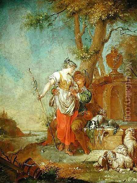 Shepherd and Shepherdess Oil Painting - Januarius Zick