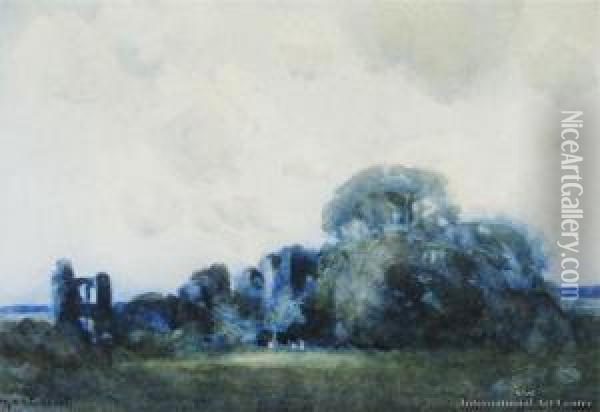 Castle Ruins, Derbyshire Oil Painting - Margaret Olrog Stoddart