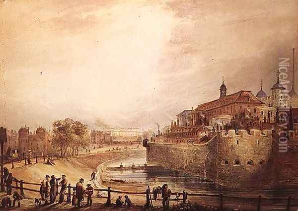 Tower of London, c.1840 Oil Painting - George Bryant Campion