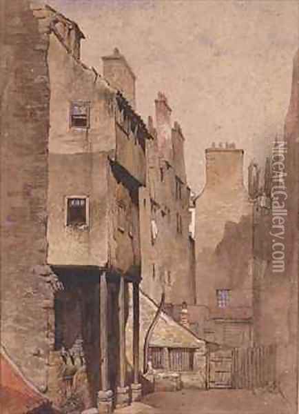 Whisky Row Edinburgh Oil Painting - James Drummond