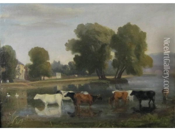 The Watering Place (sketch) Oil Painting - Philipp Reinagle