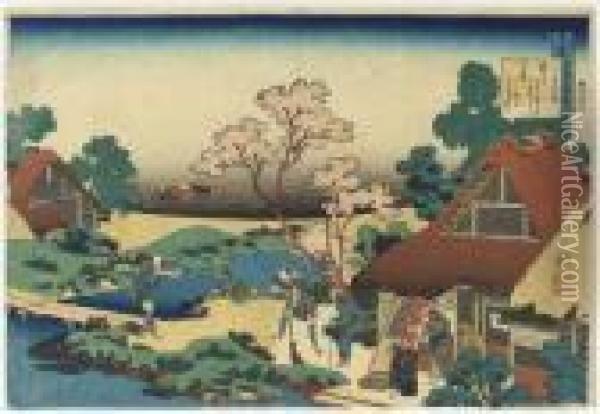 Ono No Komachi, From The Series 
Hyakunin Isshu Uba Ga Etoki (thehundred Poems As Told By The Nurse) Oil Painting - Katsushika Hokusai
