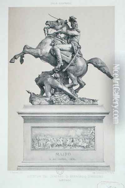 Statue of Bernardo OHiggins 1776-1842 in Santiago, Chile Oil Painting - Frederic Sorrieu
