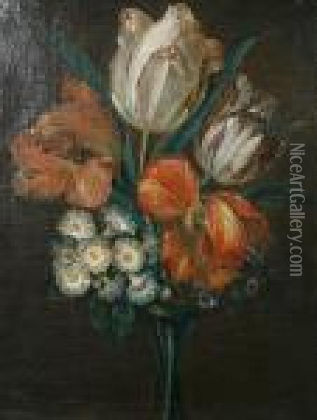 Still Life Of Flowers Oil Painting - Johann Martin Metz