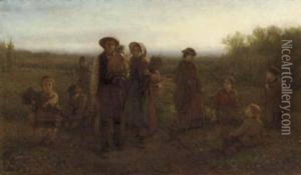Hop Pickers Oil Painting - George Henry Boughton