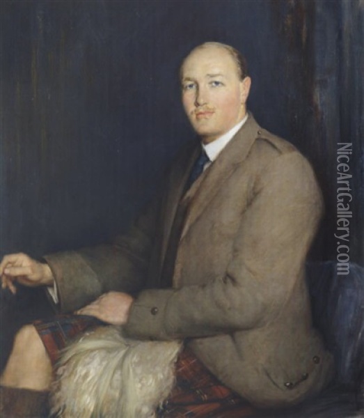 Portrait Of Dr. I.m. Moffat-pender Oil Painting - Thomas William Roberts