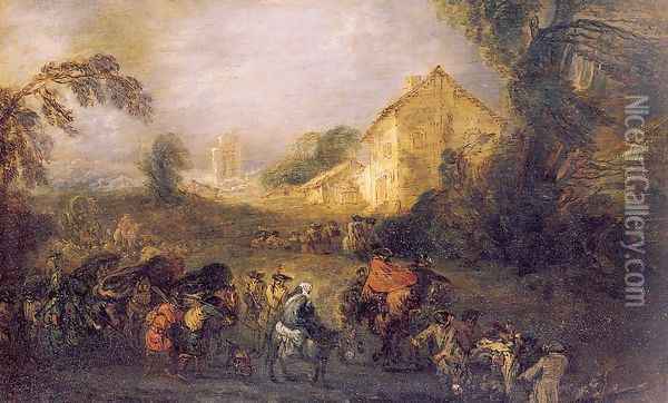 The Burdens of War 1713 Oil Painting - Jean-Antoine Watteau