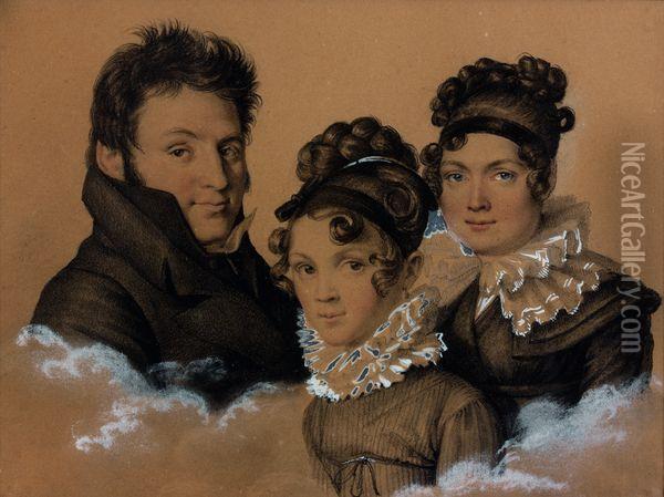Portraits De Famille Oil Painting - Julien Leopold Boilly