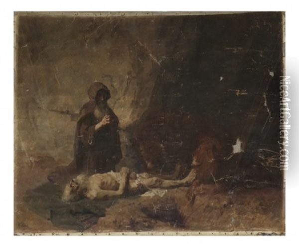 St. Paul, The Hermit Oil Painting - Gustave Surand