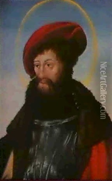 A Warrior Saint, Probably Saint Florian Oil Painting - Wolf Traut