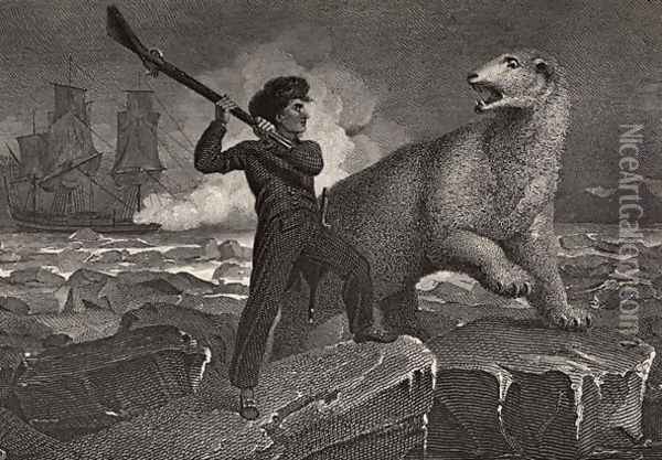 Nelsons encounter with a Bear, illustration from The Life of Nelson by Robert Southey (1774-1843) first published 1813 Oil Painting - Richard Westall