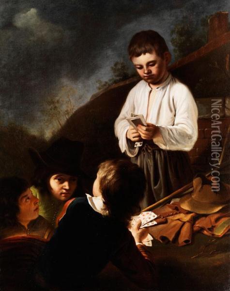 Die Jungen Kartenspieler Oil Painting - Louis And Matthew Le Nain