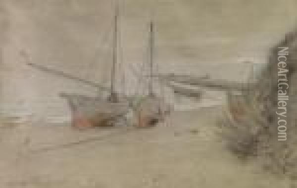Barche Insecca Oil Painting - Adolfo Tommasi