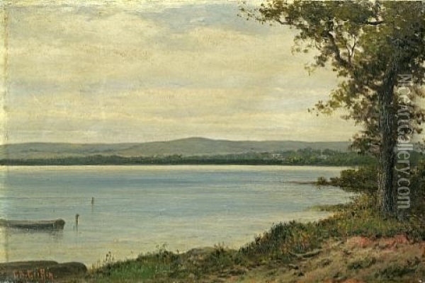 View Of Budd Lake, New Jersey Oil Painting - Thomas Bailey Griffin