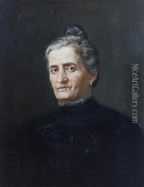 Portrait Of A Woman Oil Painting - Juan Jose Garate Y Clavero