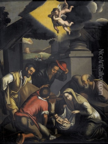 Anbetung Der Hirten Oil Painting - Francesco da Ponte Bassano