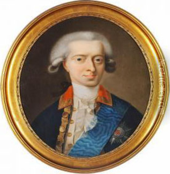 Portrait Of King Christian Vii Of Denmark Oil Painting - Jens Juel
