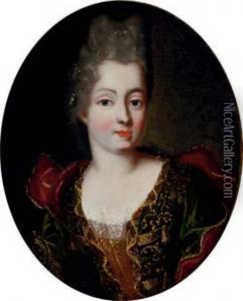 Portrait Of A Noblewoman, Half-length; And A Companion Portrait Of A Noblewoman Oil Painting - Pierre Gobert