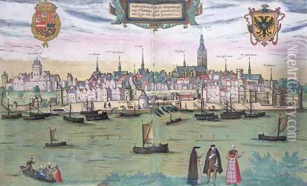 Map of Nijmegen from Civitates Orbis Terrarum Oil Painting - Joris Hoefnagel