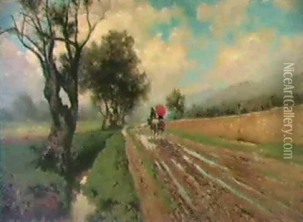 After The Rainstorm Oil Painting - Francesco (Luigi) Lojacono