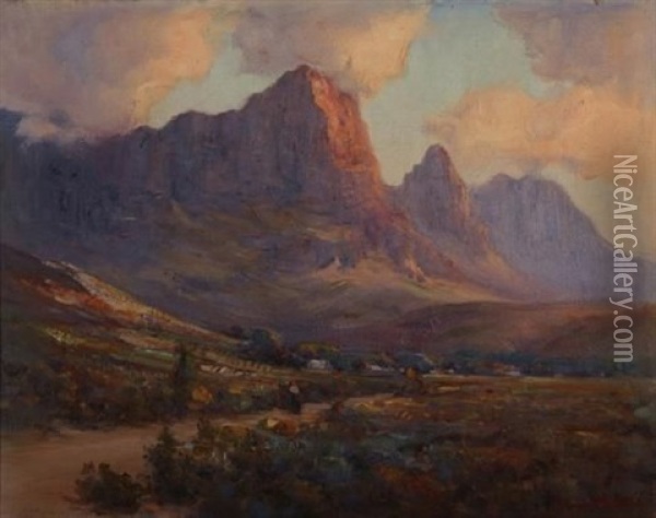 The Peak, Groot Drakenstein Oil Painting - Pieter Hugo Naude