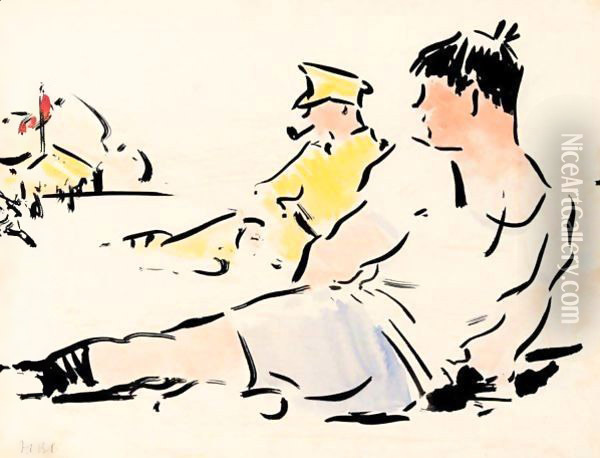 Football Oil Painting - Francis Campbell Boileau Cadell