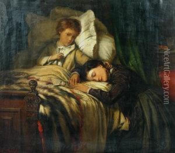 Convalescence Oil Painting - Felix Stone Moscheles
