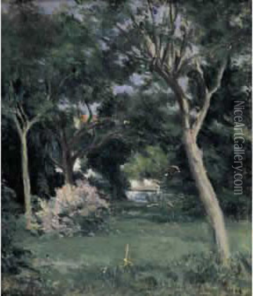 Le Jardin A Anvers, 1915-1920 Oil Painting - Maximilien Luce