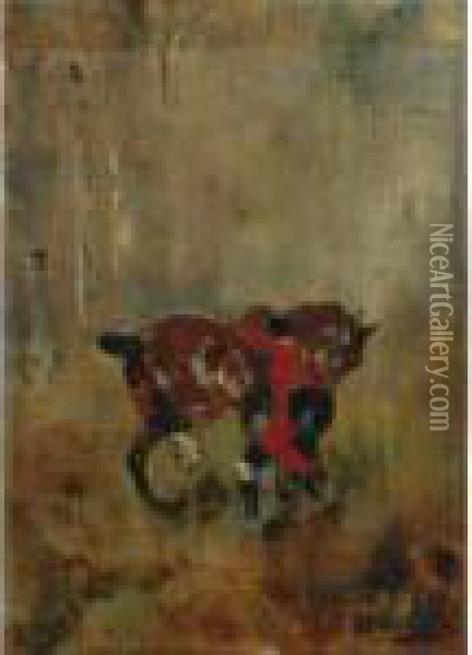 Cavalier De Chasse A Courre Ressanglant Son Cheval Oil Painting - Henri De Toulouse-Lautrec