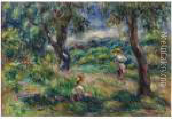 Paysage Bleu Oil Painting - Pierre Auguste Renoir