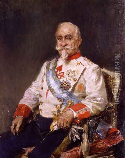 Retrato del Conde Guaki (Portrait of Count Guaki) Oil Painting - Ignacio Pinazo Camarlench