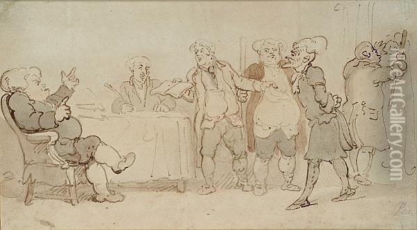 Dr Syntax In A Court Of Justice Oil Painting - Thomas Rowlandson