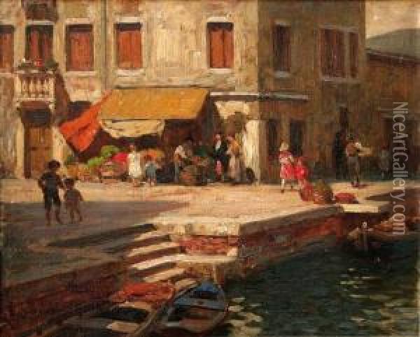 Chioggia Oil Painting - Duilio Corompai