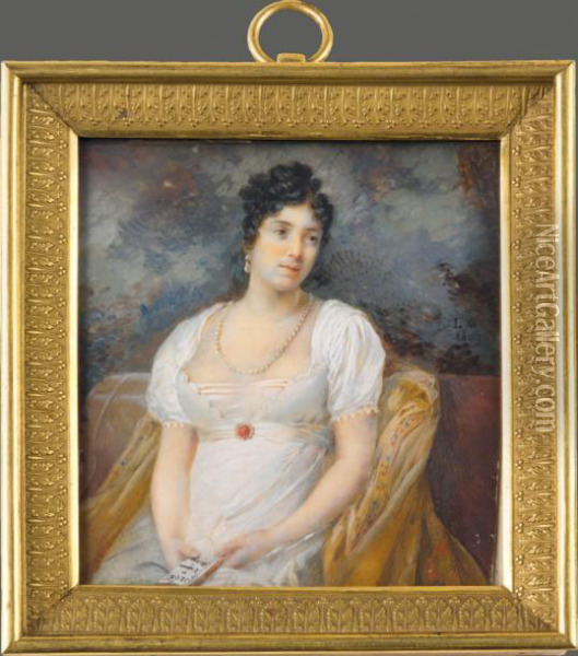 Portrait De Femme Oil Painting - Etienne-Charles Leguay