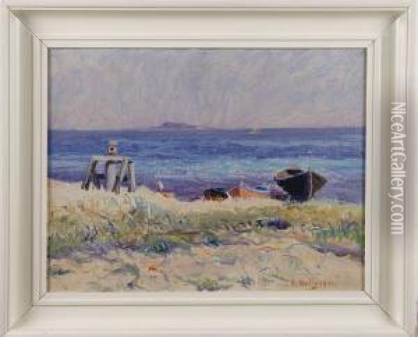 Batar Pa Strand, Oland Oil Painting - Oscar Hullgren