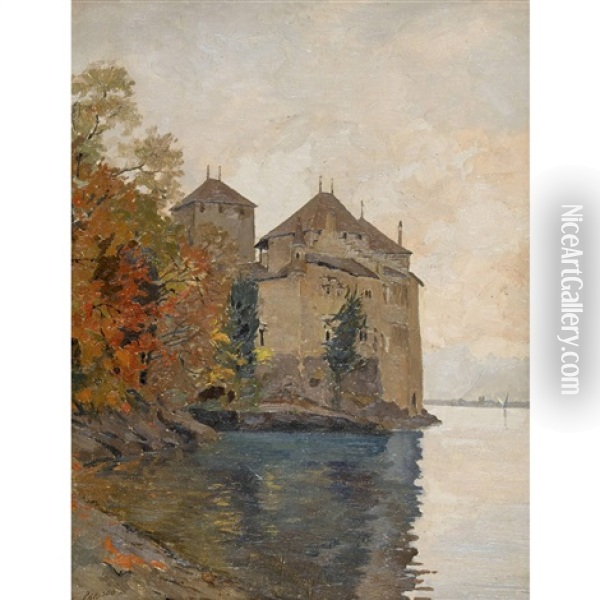 Chateau Chillon Oil Painting - Charles Parisod