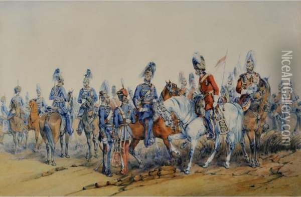 The British Cavalry Oil Painting - Orlando Norie
