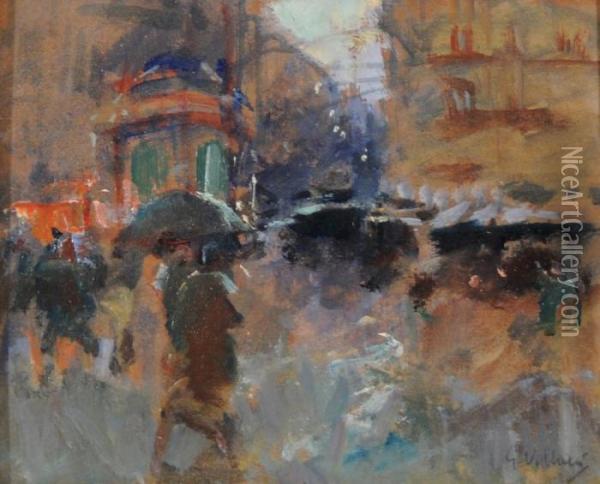 Sotto La Pioggia Oil Painting - Gennaro Villani