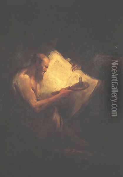 Philosopher Pythagoras Oil Painting - Pietro Falca (see Longhi)