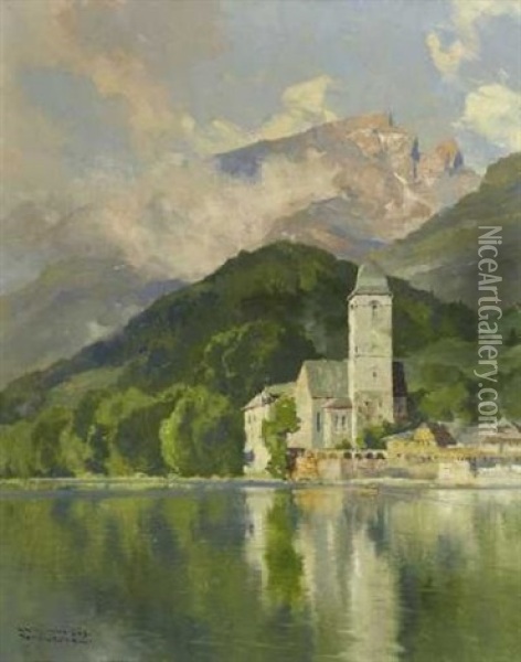 Blick Auf St. Wolfgang Am Wolfgangsee Oil Painting - Hans Maurus