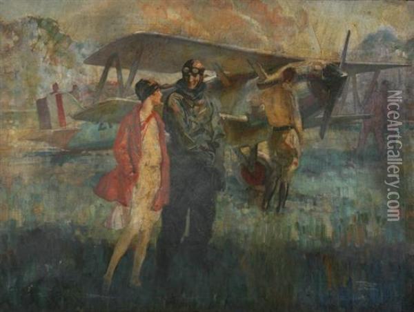 The Aviator Oil Painting - Herbert Morton Stoops