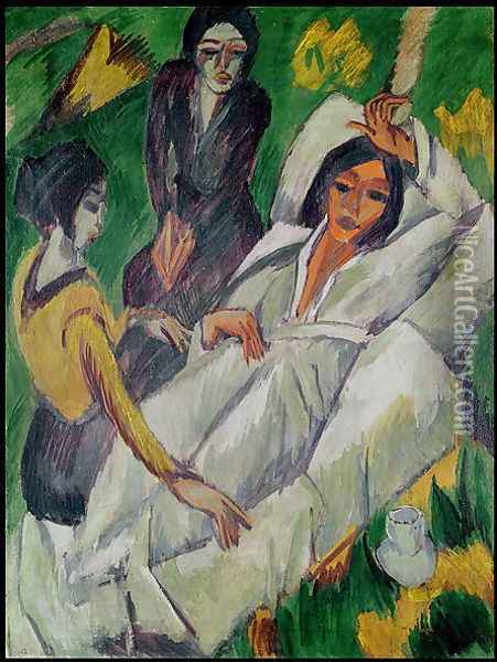 Woman at Tea Time Sick Woman Oil Painting - Ernst Ludwig Kirchner