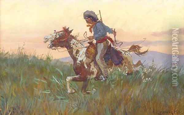 Full gallop Oil Painting - Ludwig Koch