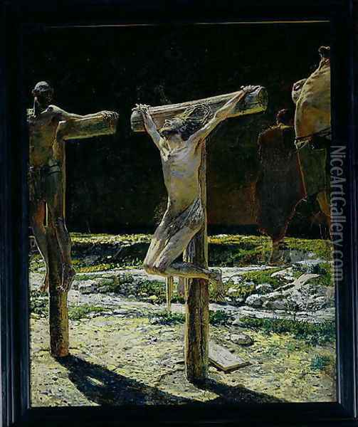 The Crucifixion, or Golgotha, 1893 Oil Painting - Nikolai Nikolaevich Ge