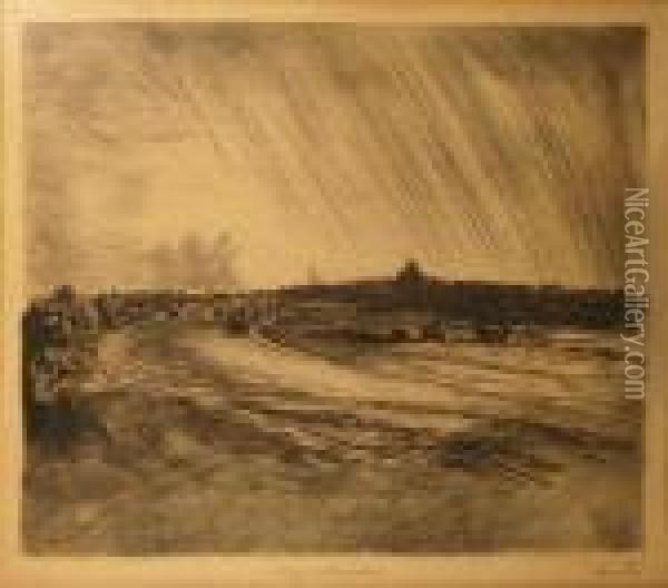 L'orage A Courdimanche Oil Painting - Theophile Alexandre Steinlen
