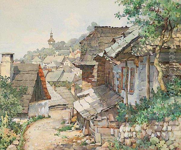 Stramberk Oil Painting - Bohumir Jaronek