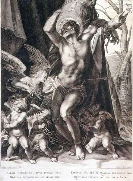 The Martyrdom of St Sebastian 2 Oil Painting - Aegidius Sadeler or Saedeler
