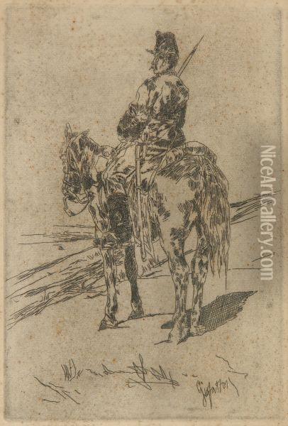 Soldato A Cavallo Oil Painting - Giovanni Fattori
