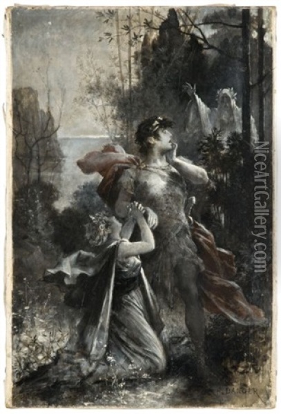 Scene Romanesque (shakespearienne ?) Oil Painting - Henri Camille Danger