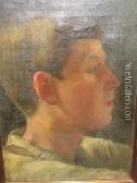 Portrait Of A Boy Oil Painting - George Clausen